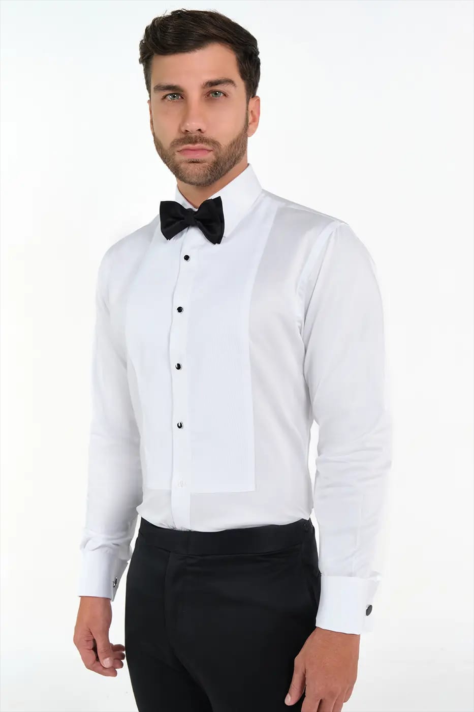 Camisa Smoking Slim Fit 100% Algodón Blanco - imagen 3