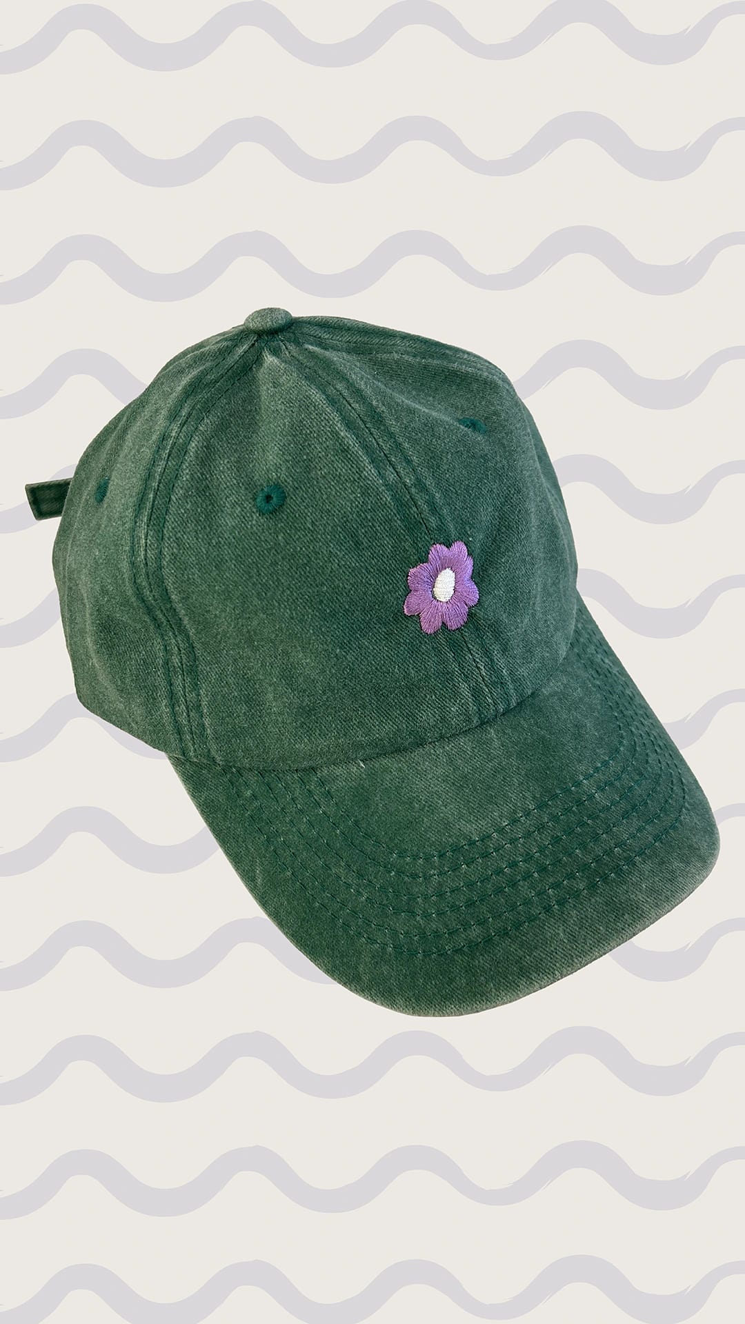 gorra flor bordada - verde - imagen 1
