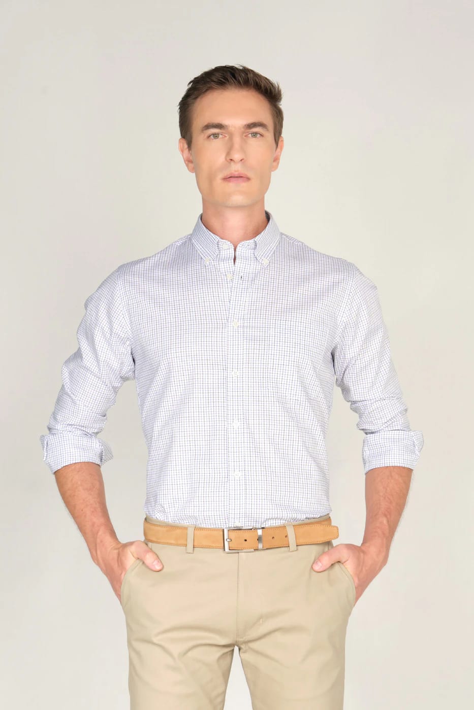 Camisa Classic Bd Algodón Blanco Cuadros - imagen 2