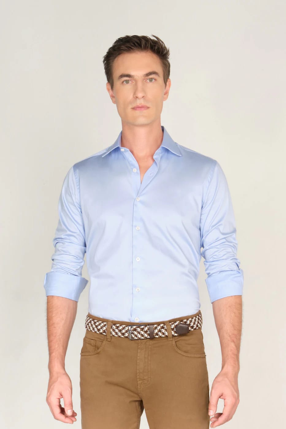 Camisa Classic Algodón Pima Azul Claro - imagen 4