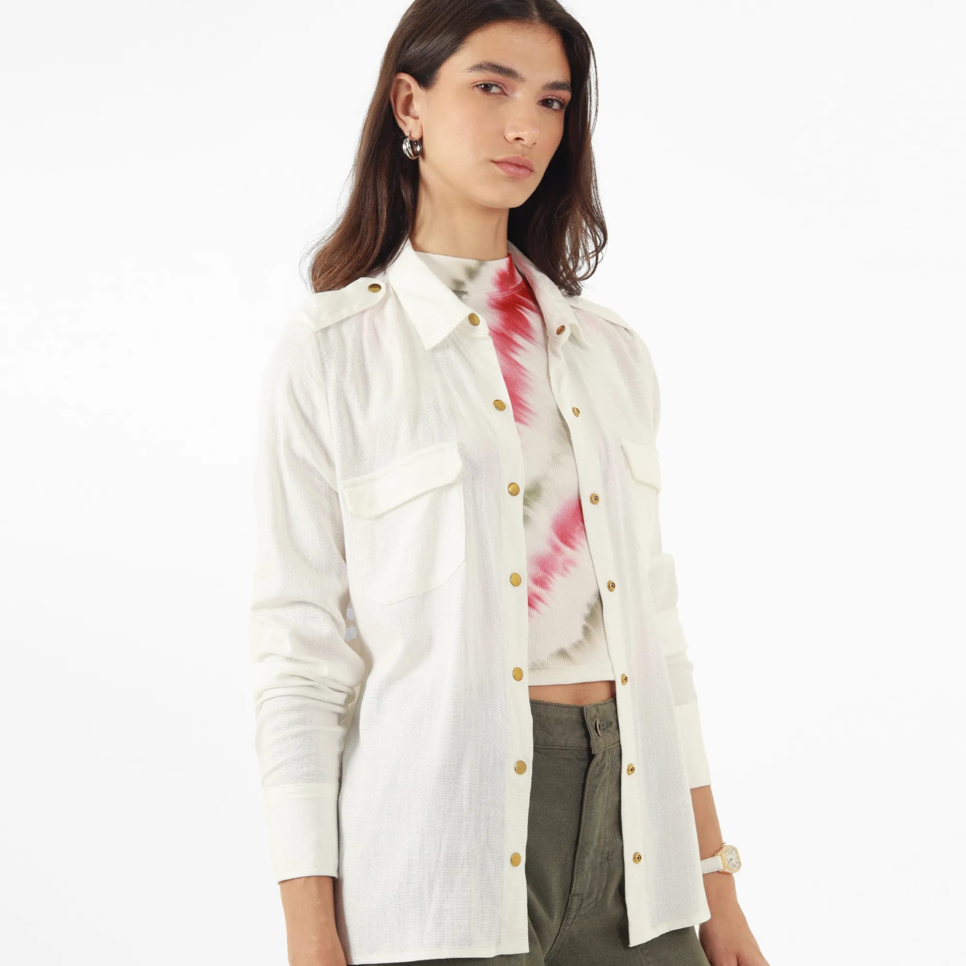 Blusa Cuello Camisero Manga Larga - imagen 61