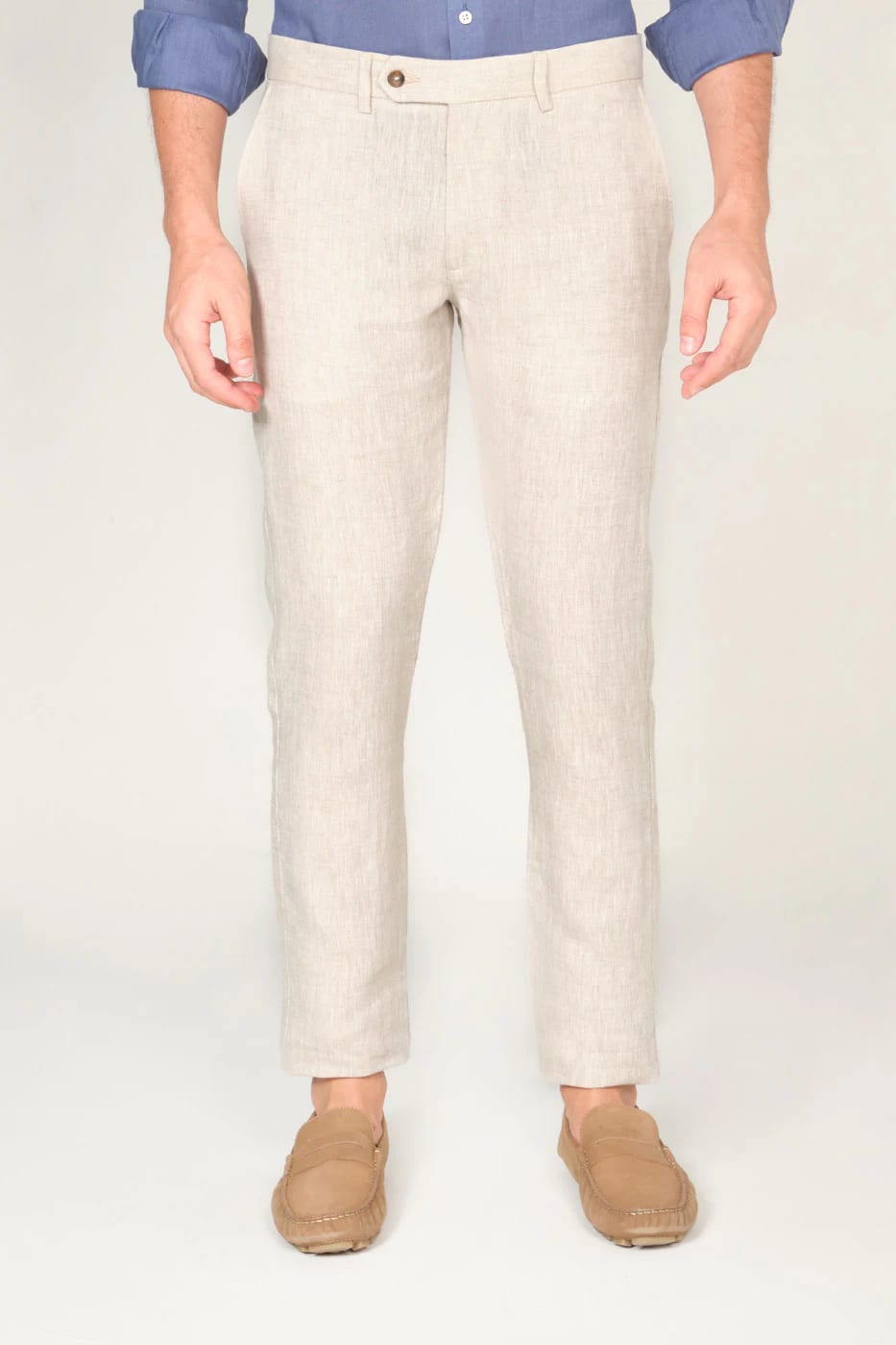 Pantalón Slim Lino Piñacolada Natural - imagen 2