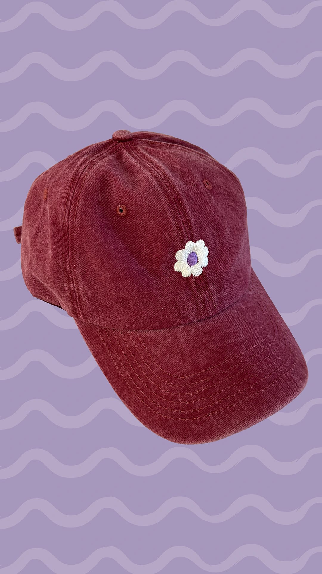 gorra flor bordada - roja - imagen 1