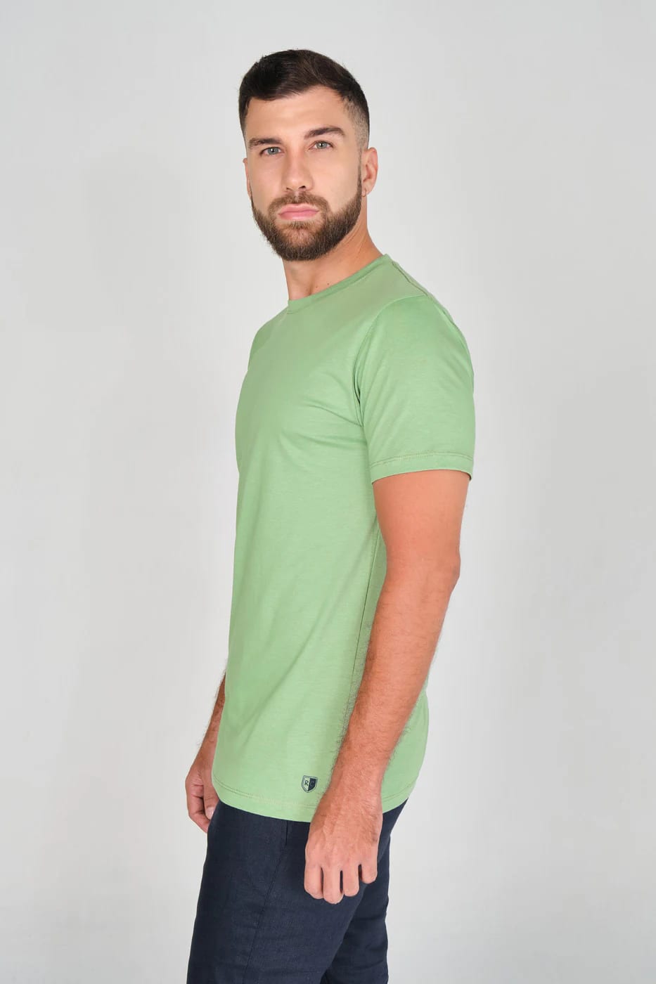 T-shirt Slim Fit 100% Algodón Verde Claro - imagen 2
