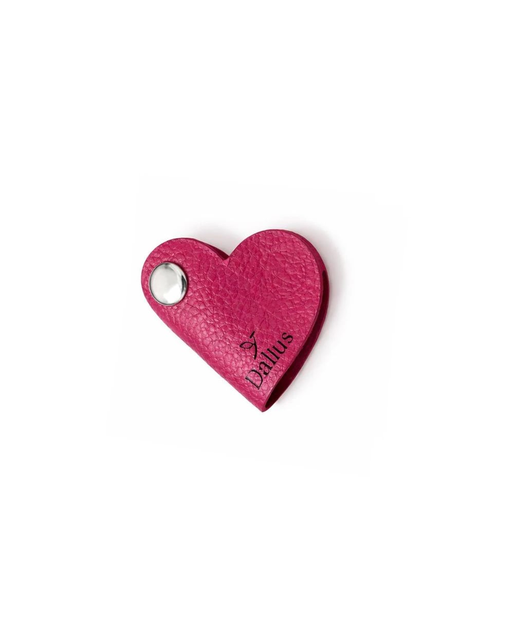 Portacables en cuero Oh My Love – Corazón Dalius fucsia - imagen 1