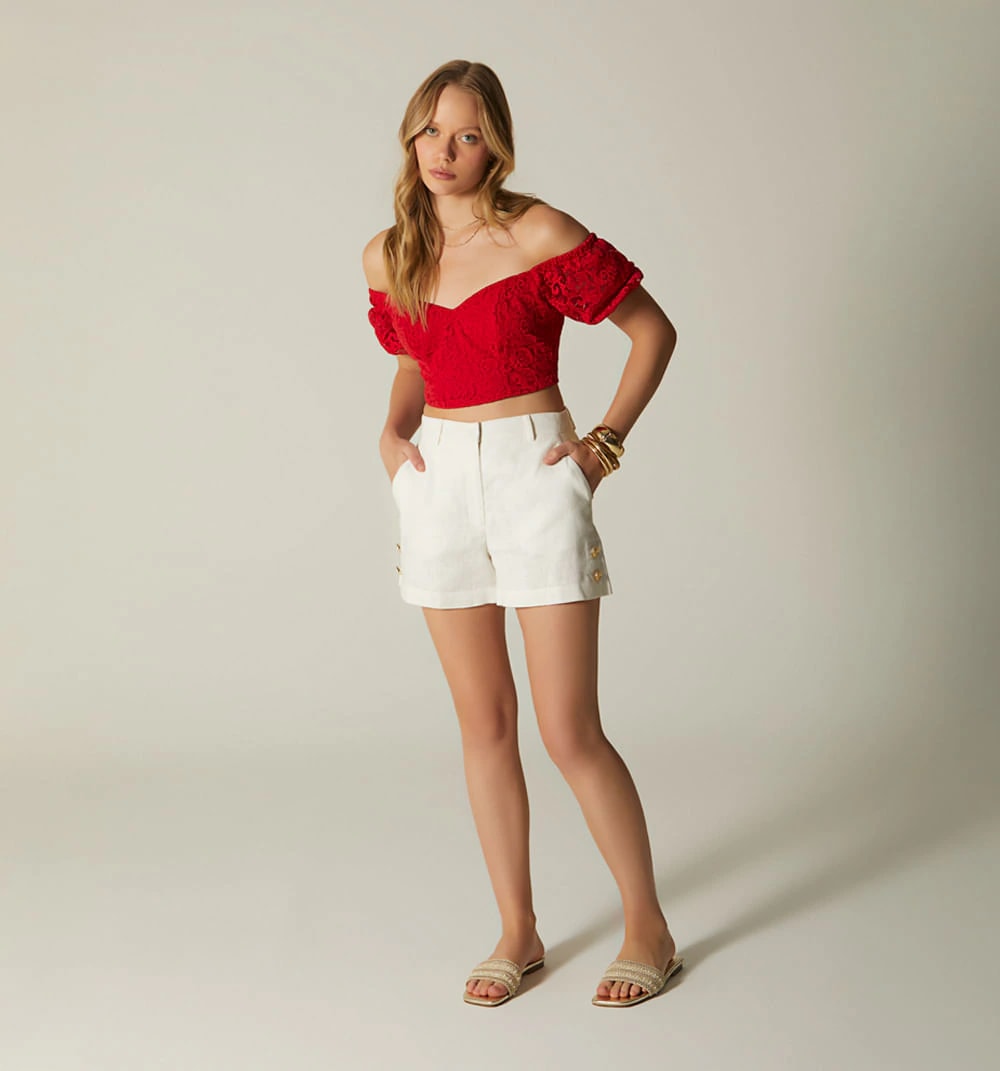 Blusa con hombros descubiertos - imagen 1
