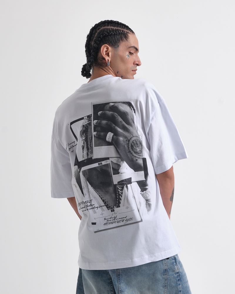 Camiseta Blanca Oversize Nightnare - imagen 1