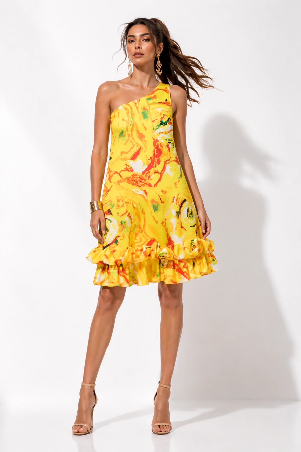 Vestido Chiquima Amarillo Estampado - imagen 1