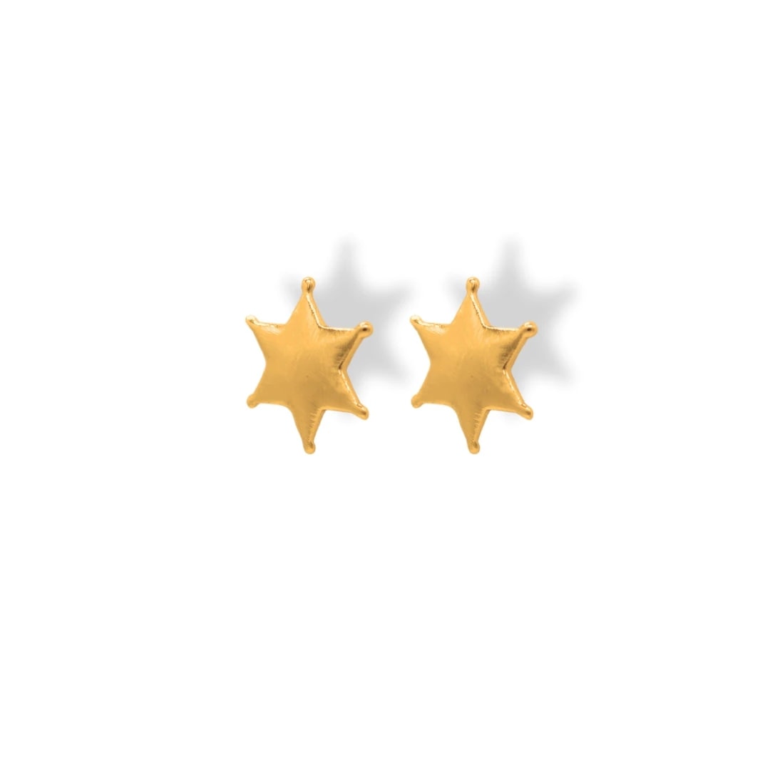 Aretes con estrella de sheriff pequeños - imagen 1