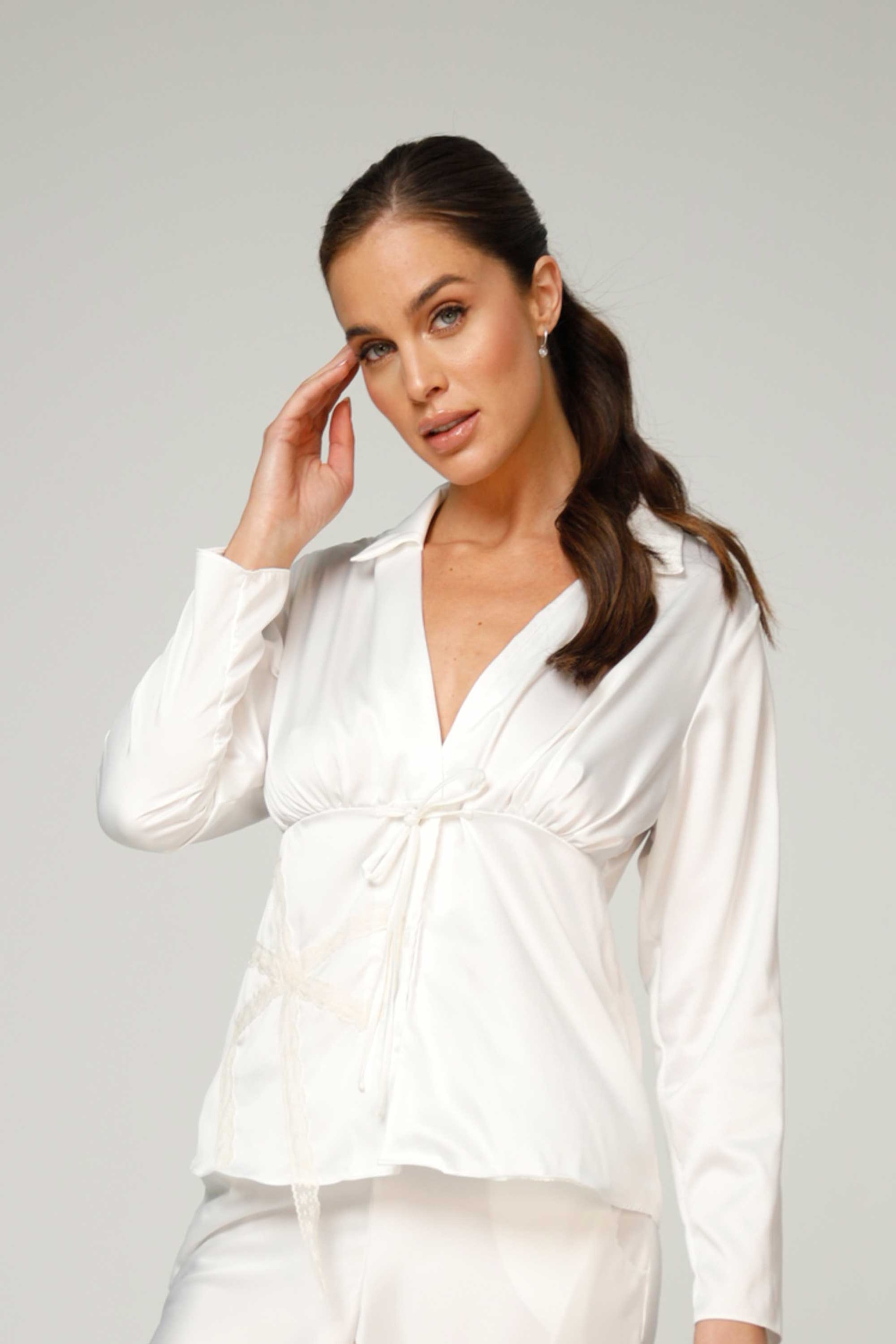 CAMISA MANGA LARGA ELLIPSE VOLVER CRUDO - imagen 1