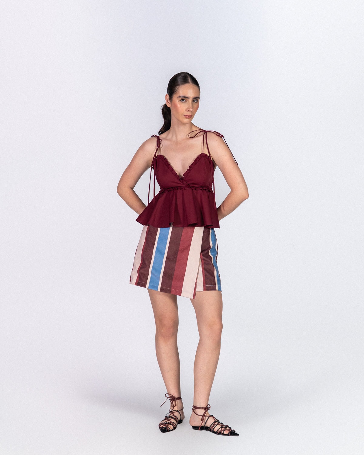 Falda Short Block Vino - imagen 1