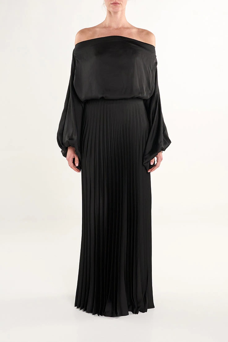 BLACK MIKI LONG SKIRT - imagen 1