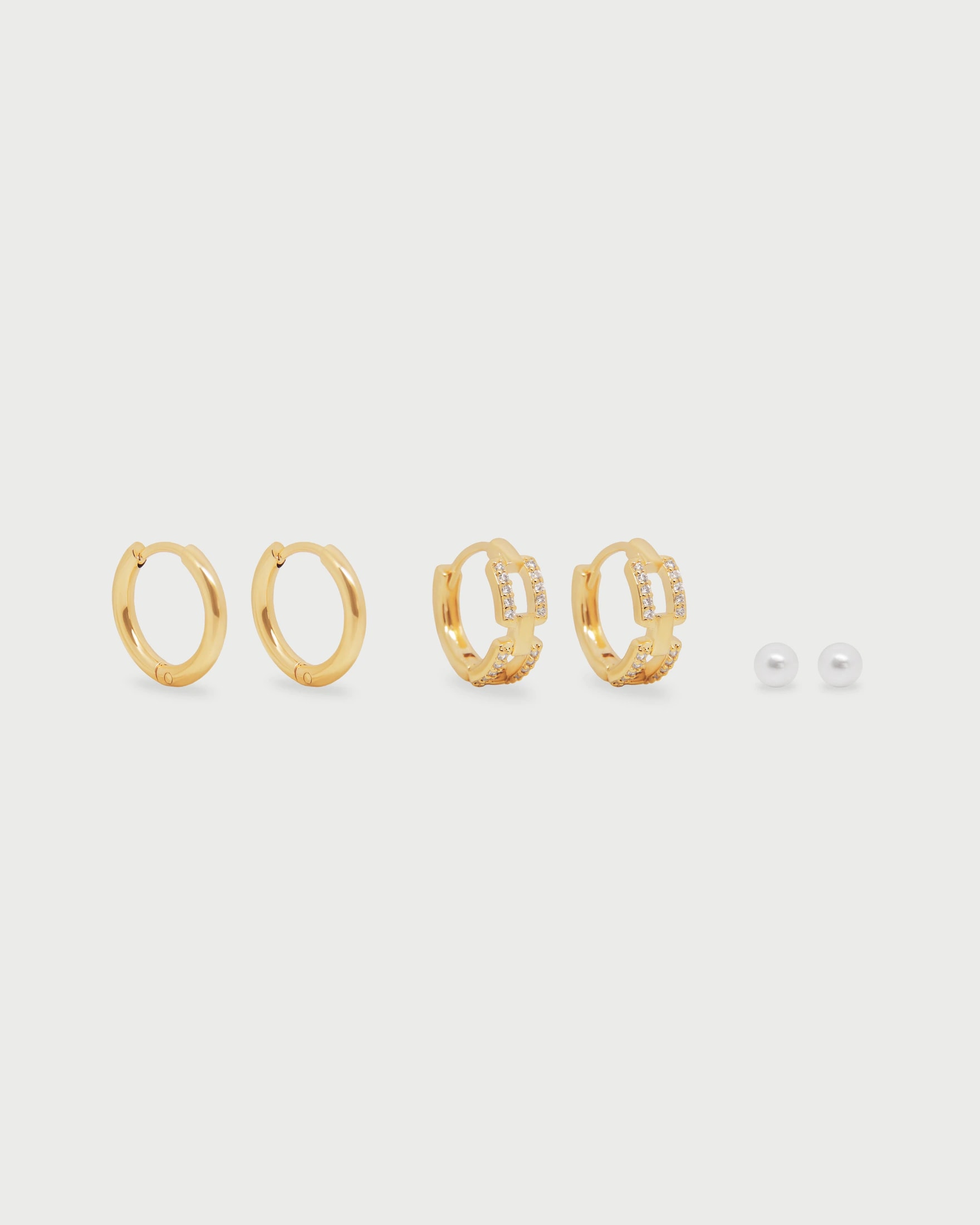 Set X3 Aretes Perla - imagen 1
