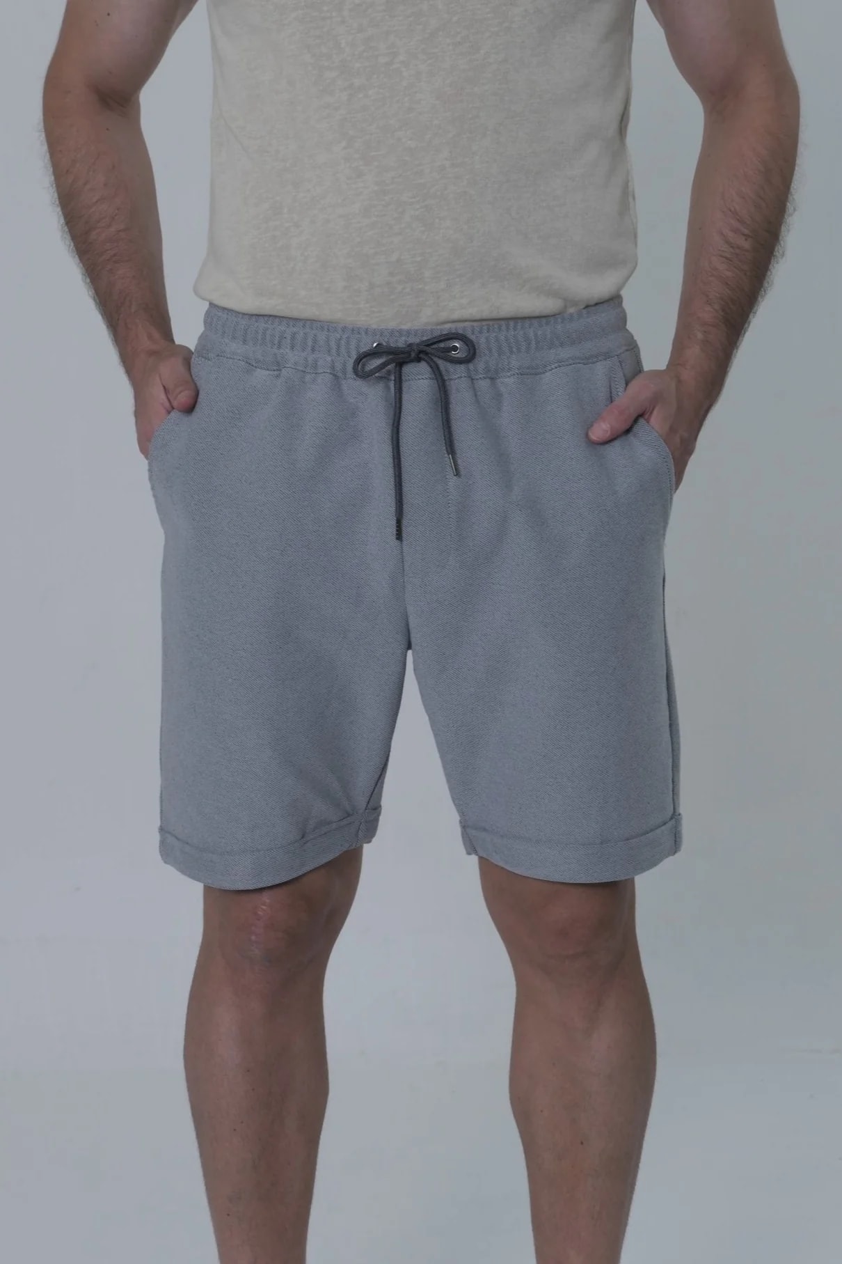 Bermuda Burda Js  Hombre Gris Jaspe - imagen 1