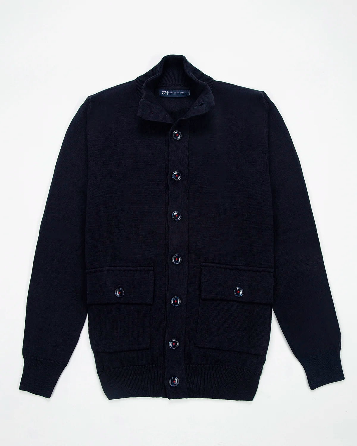 Chaqueta Punto Botón Contraste Algodón Azul Oscuro - imagen 1