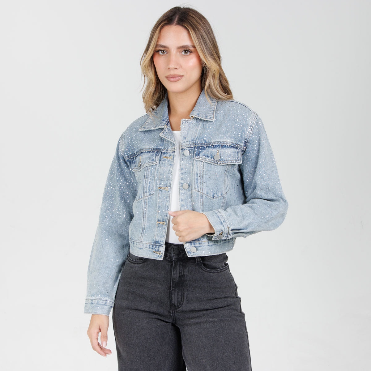 Chaqueta Denim brillos GY4032 - imagen 1
