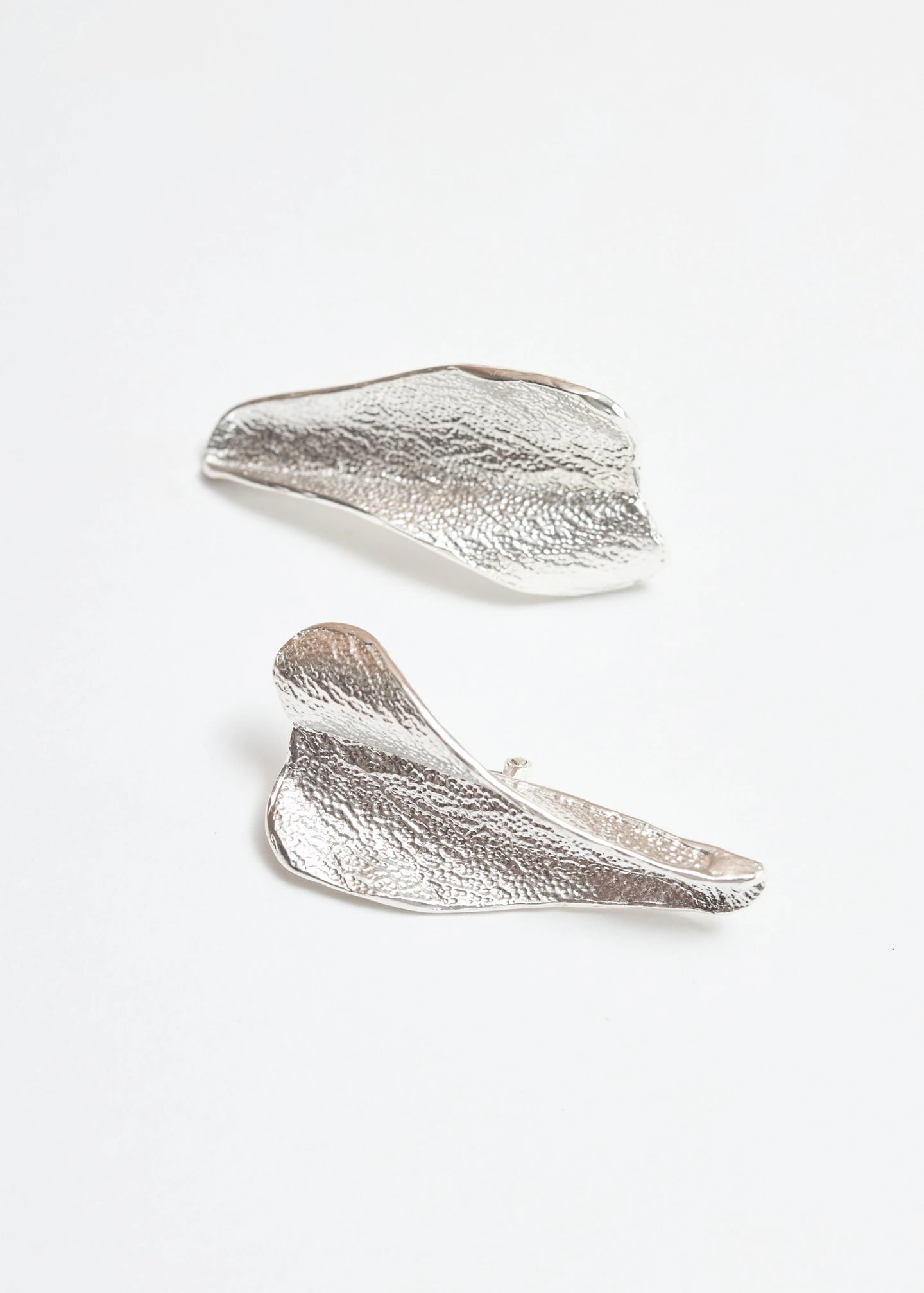 Aretes Maxi Pétalo Plata - imagen 1