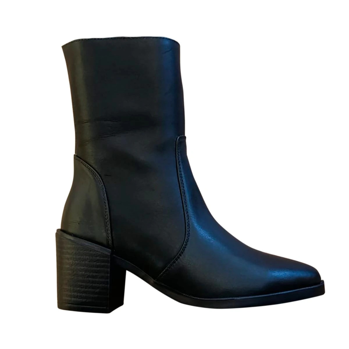 Botas Essential Caña Media Cuero Negro Mujer - imagen 1