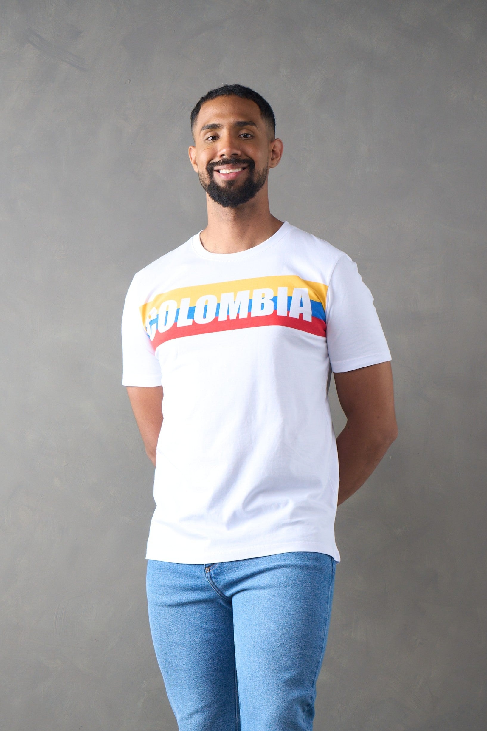 Camiseta blanca cuello redondo edición Colombia - imagen 1