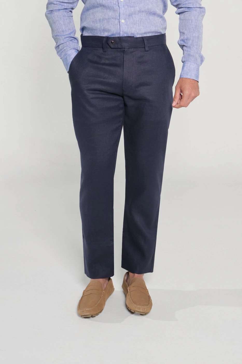 Pantalón Slim Lino Azul Navy - imagen 1