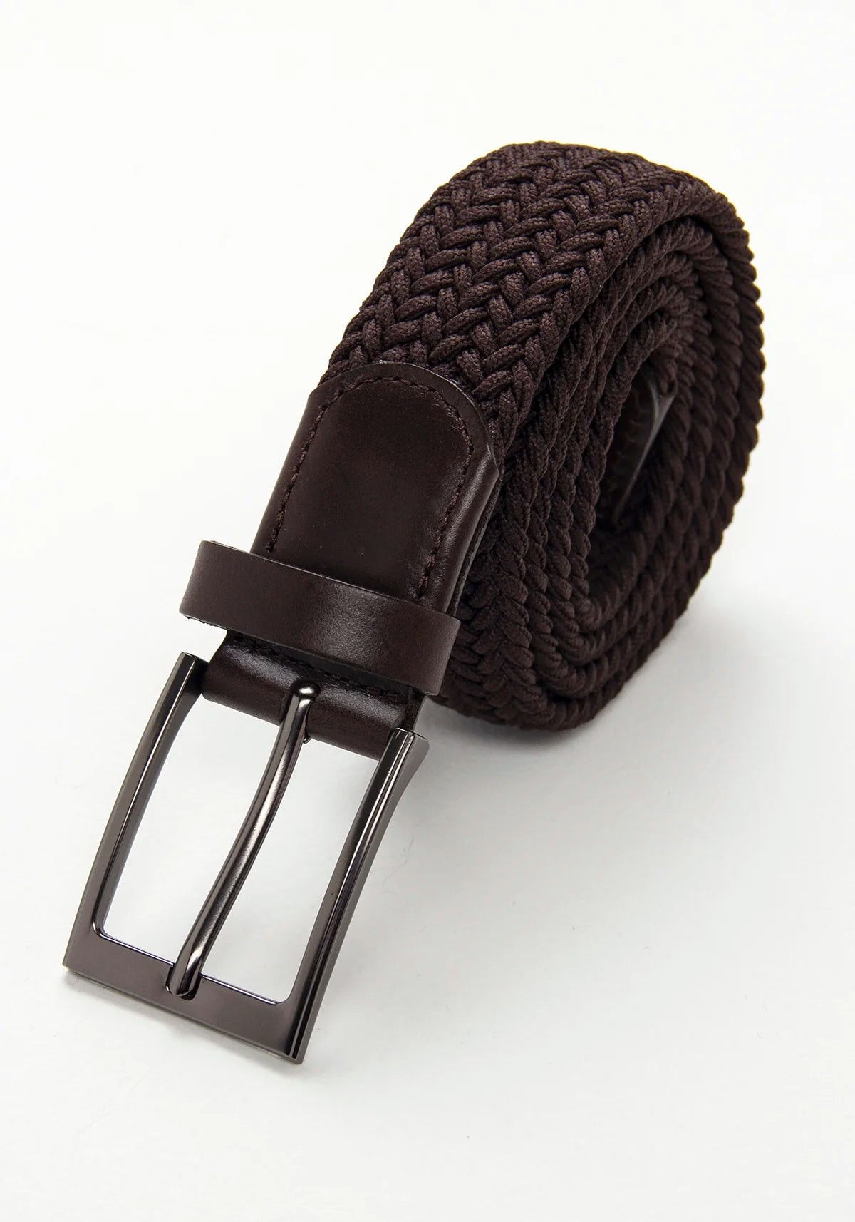 Cinturón Trenzado Elástico Chocolate - imagen 1