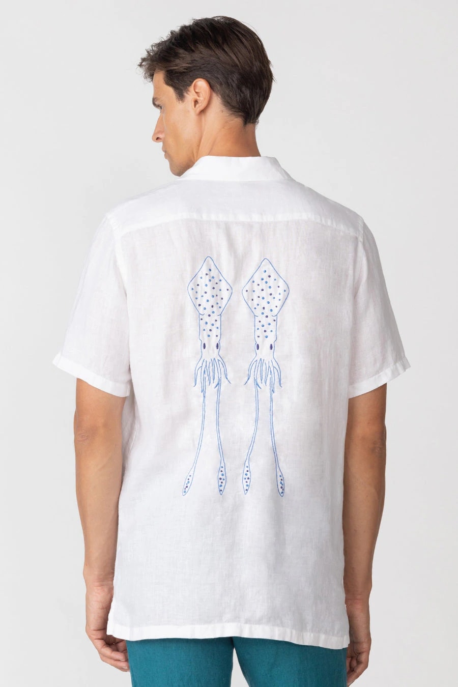 Men's linen shirt white epiro - imagen 1