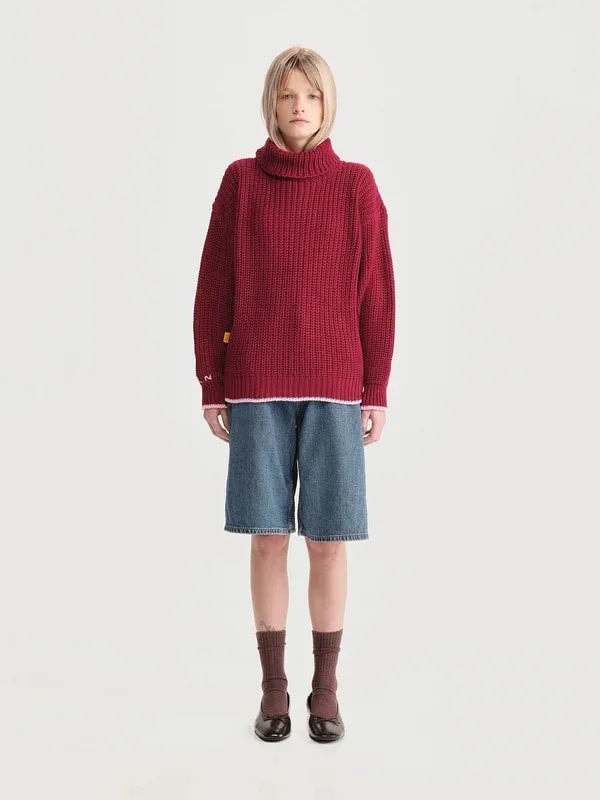 Saco Cuello Tortuga Inglés Rojo/rosado Mujer - imagen 1