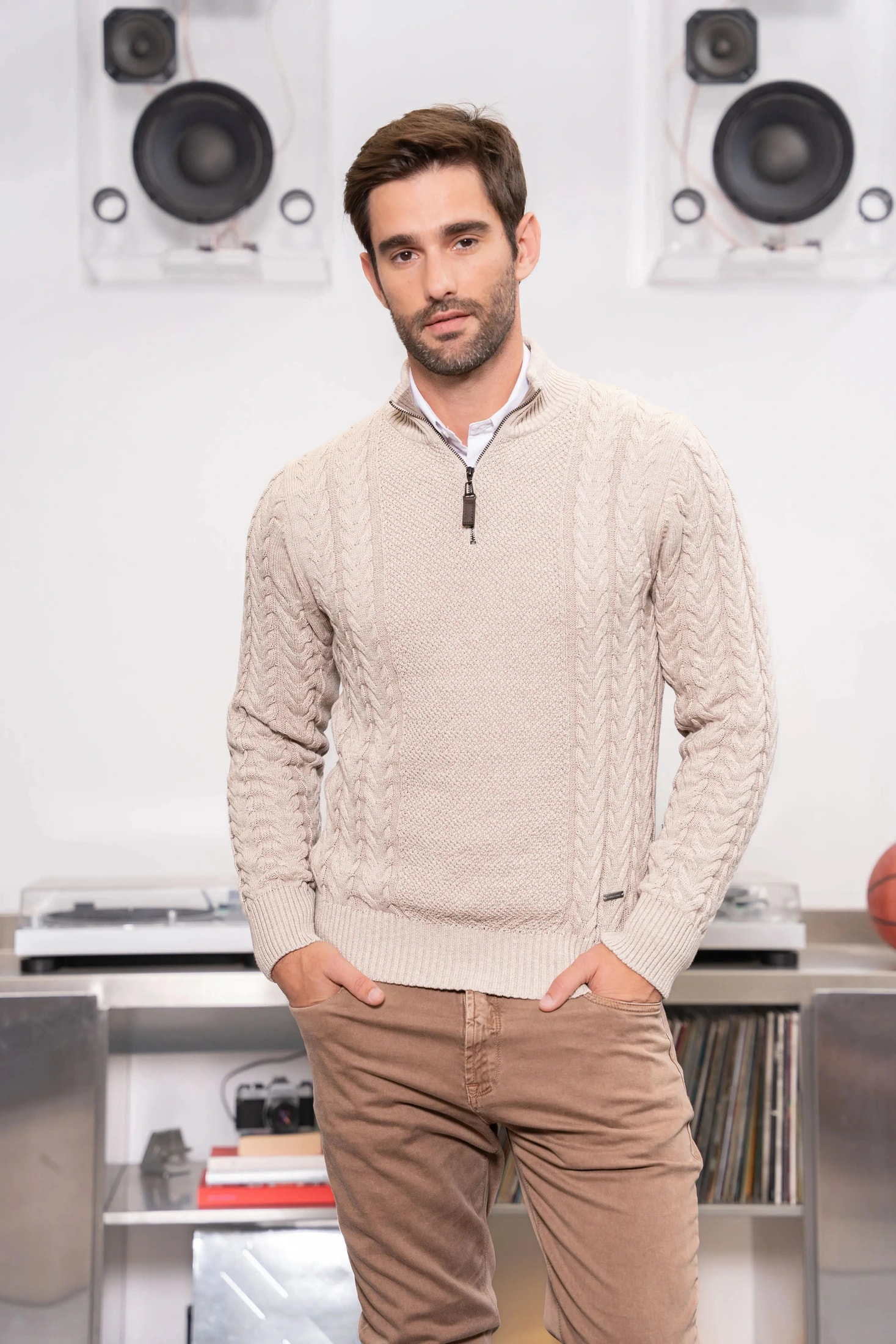 Halfzip Torino Hombre Arena - imagen 1