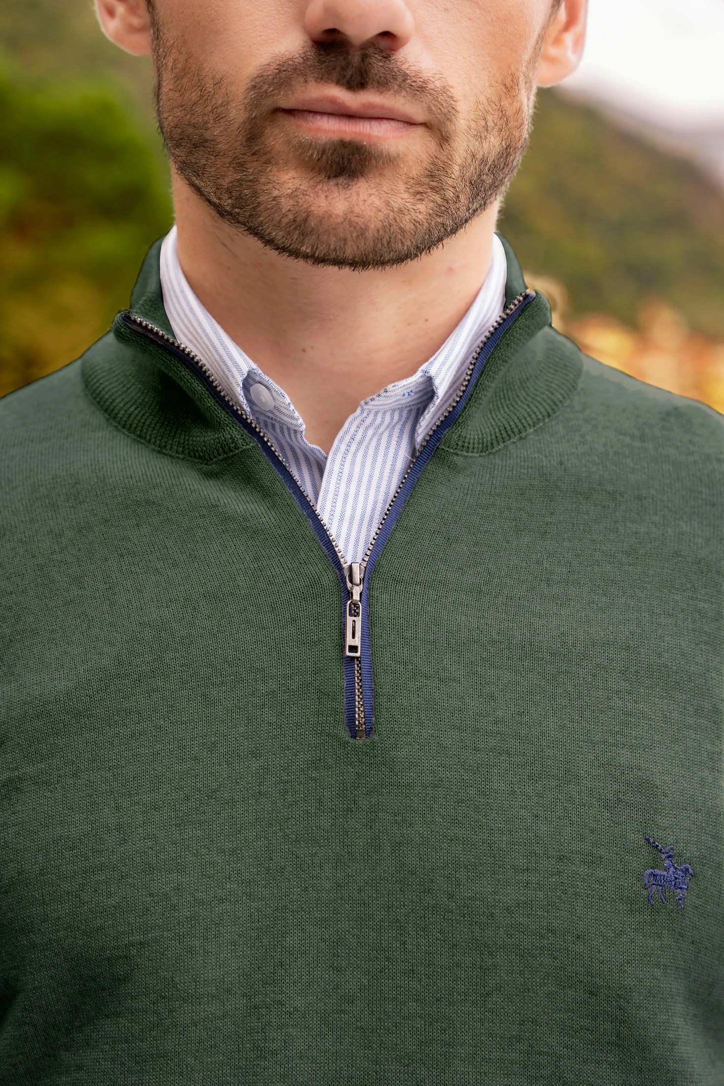 Suéter Halfzip Merino Verde - imagen 1