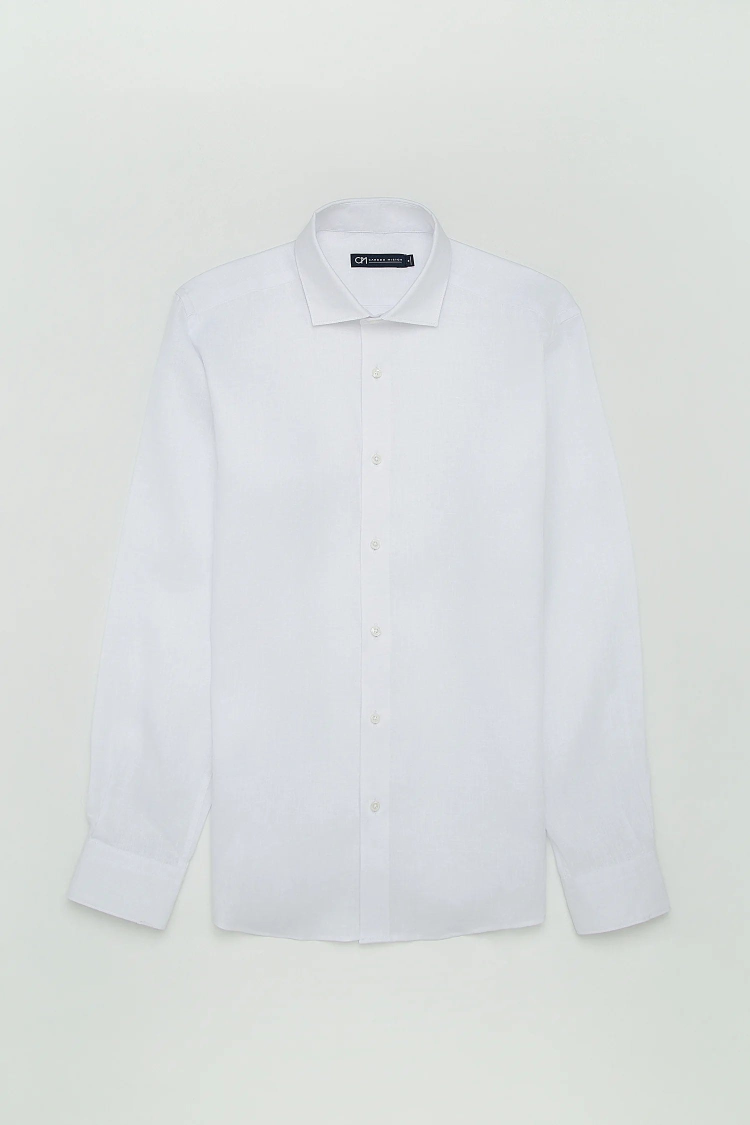Camisa Button Under Lino Blanco - imagen 1
