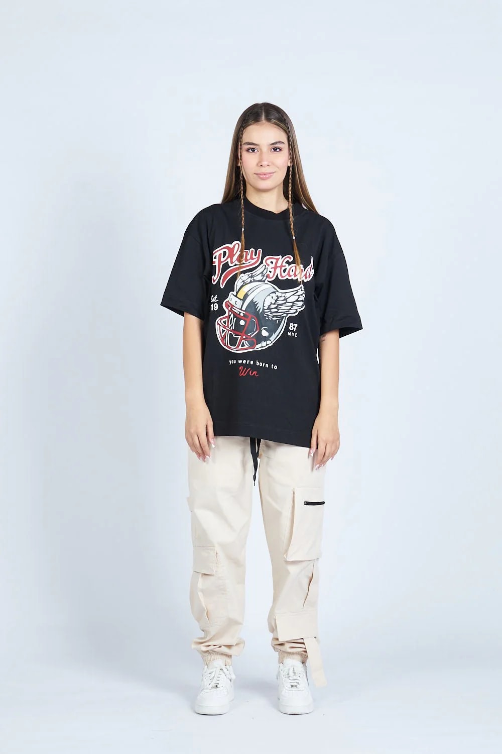 Camiseta oversize PLAY HARD NEGRO | DROP 03 | - imagen 1