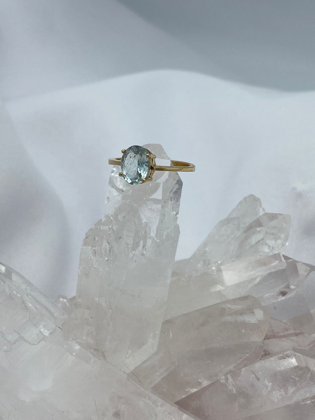 Anillo Aguamarina Óvalo Oro Amarillo 18 K - imagen 1