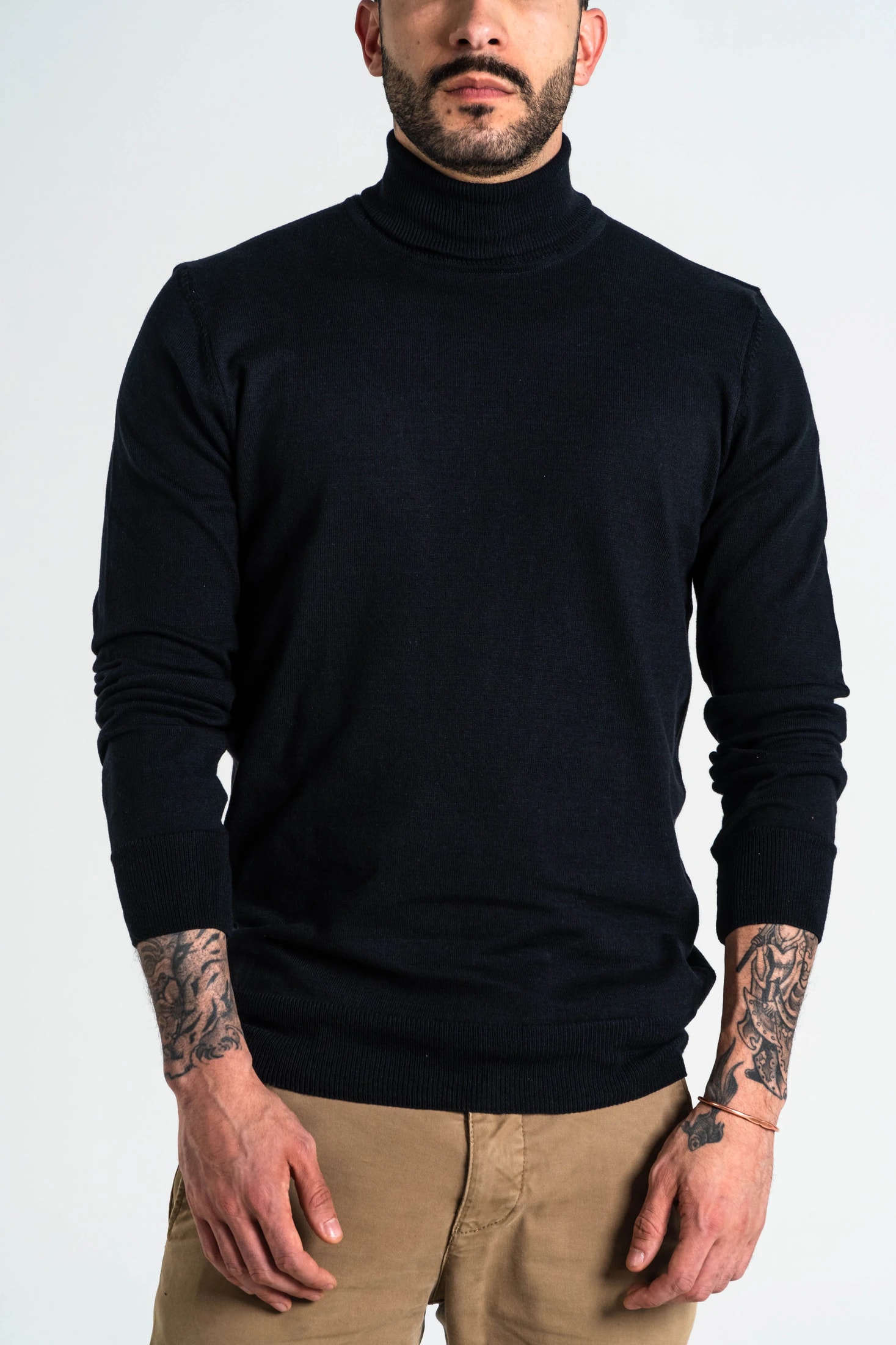 Jersey Cuello Alto Algodón Negro - imagen 1