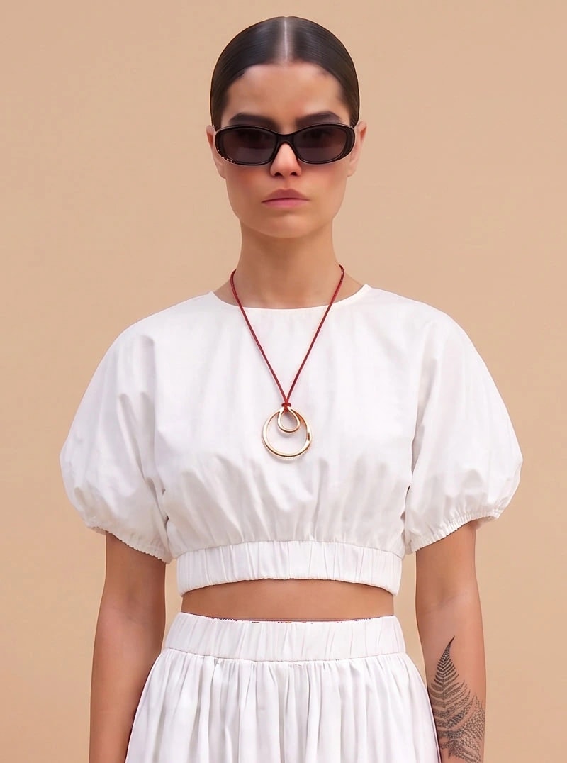 BLUSA GLOBO BLANCA - imagen 1