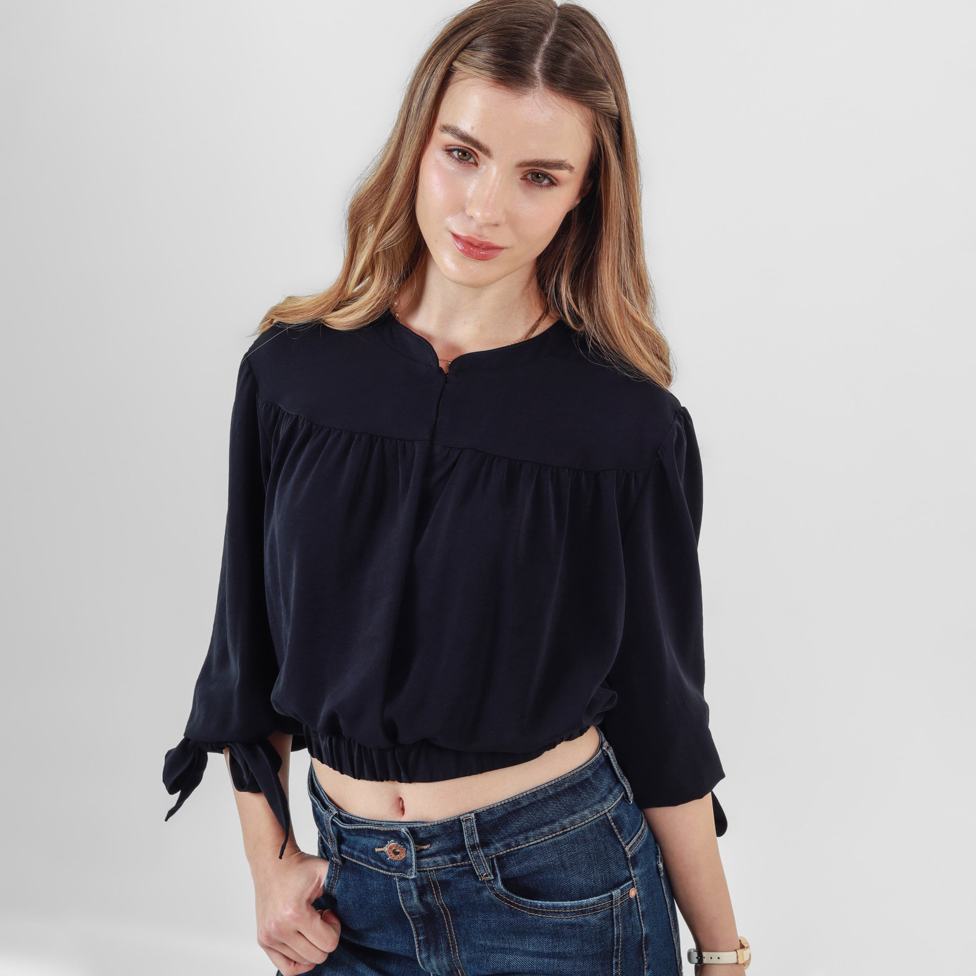 Blusa Cuello Neru Manga 3 Cuartos - imagen 1