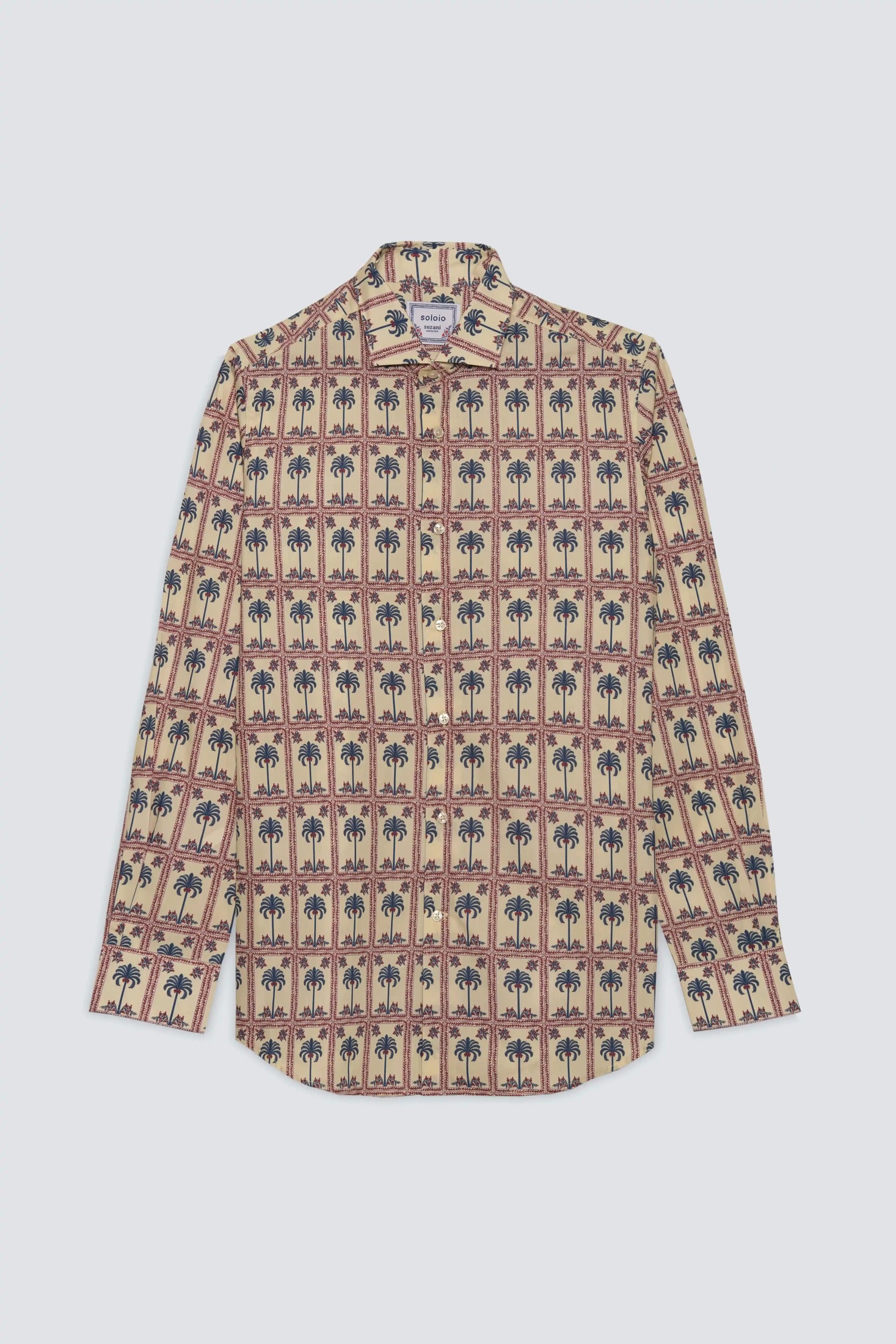 Men's cotton shirt beige tambour - imagen 1