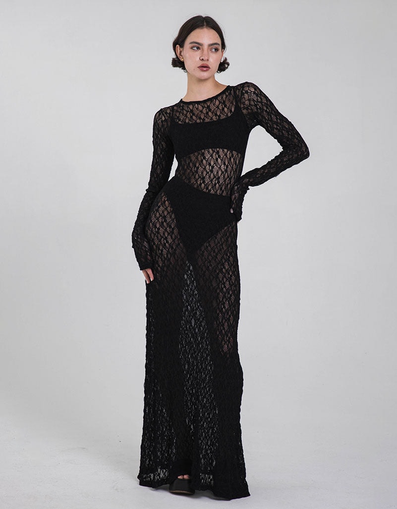 VITTORIA BLACK LACE DRESS - imagen 1