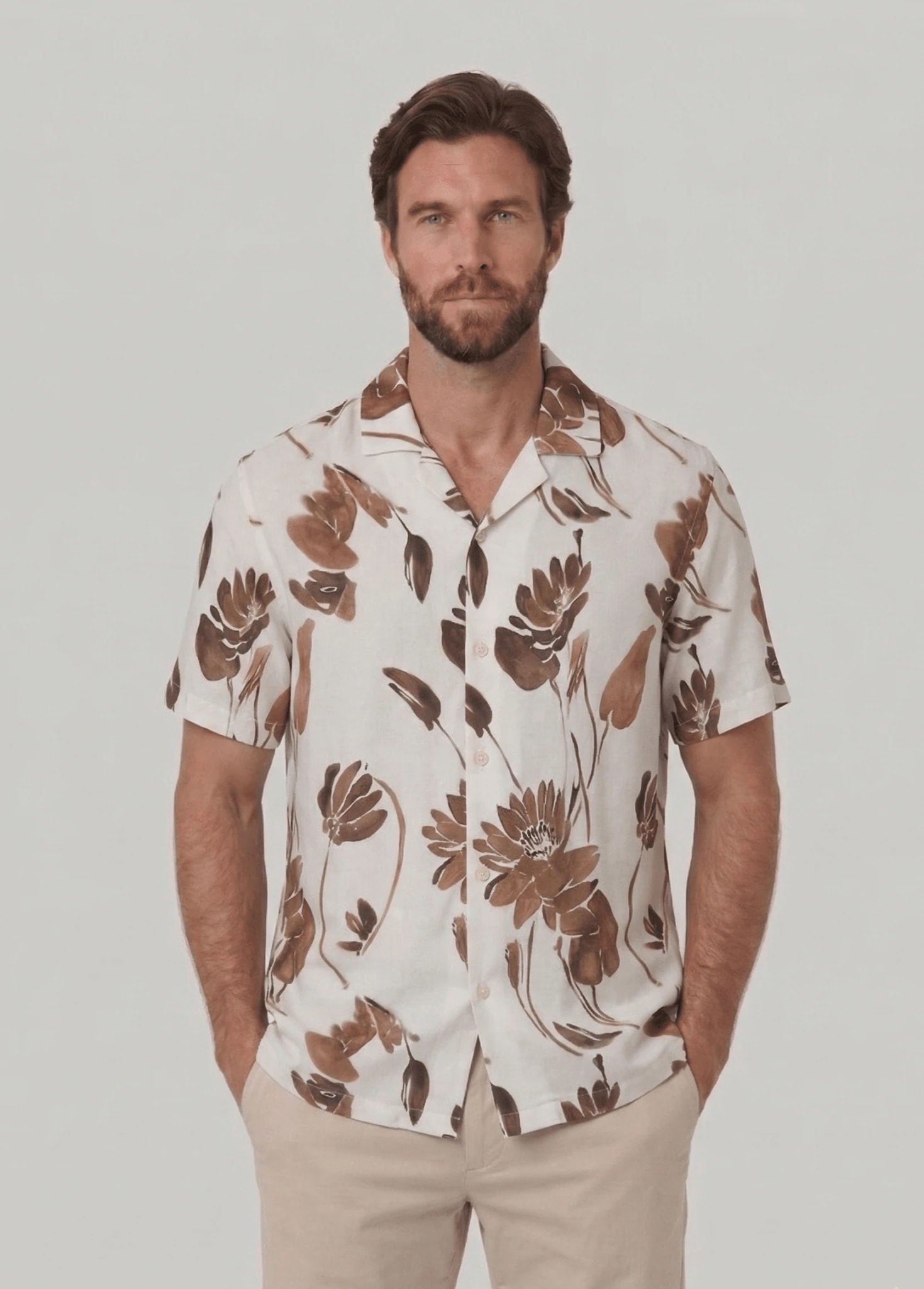 Camisa estampada manga corta para hombre Jon Sonen 027225067 - imagen 1