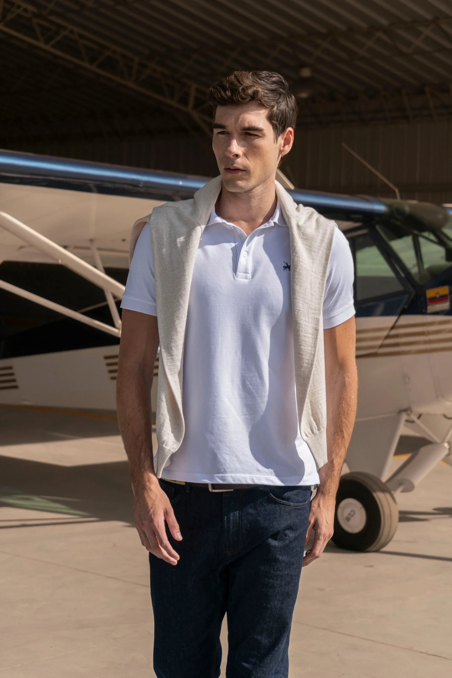 Camiseta Polo Basic Hombre Blanca - imagen 1