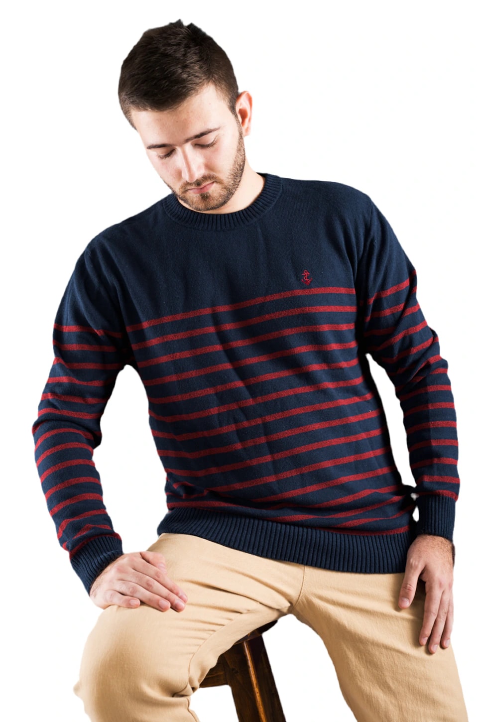 Saco Navy Rayas Rojas - imagen 1