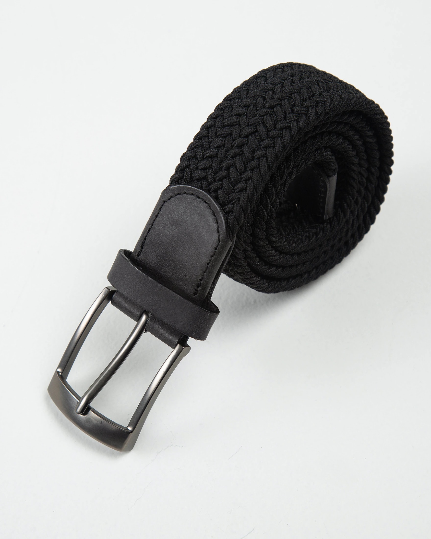 Cinturón Trenzado Elástico Negro - imagen 1