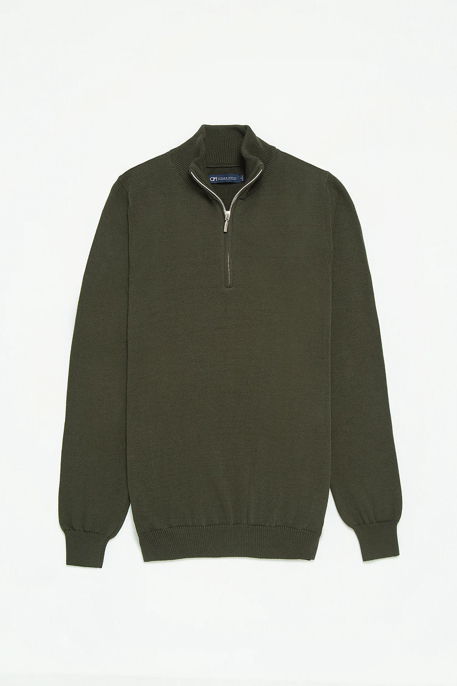 Saco Half Zip Algodón Verde Militar - imagen 1