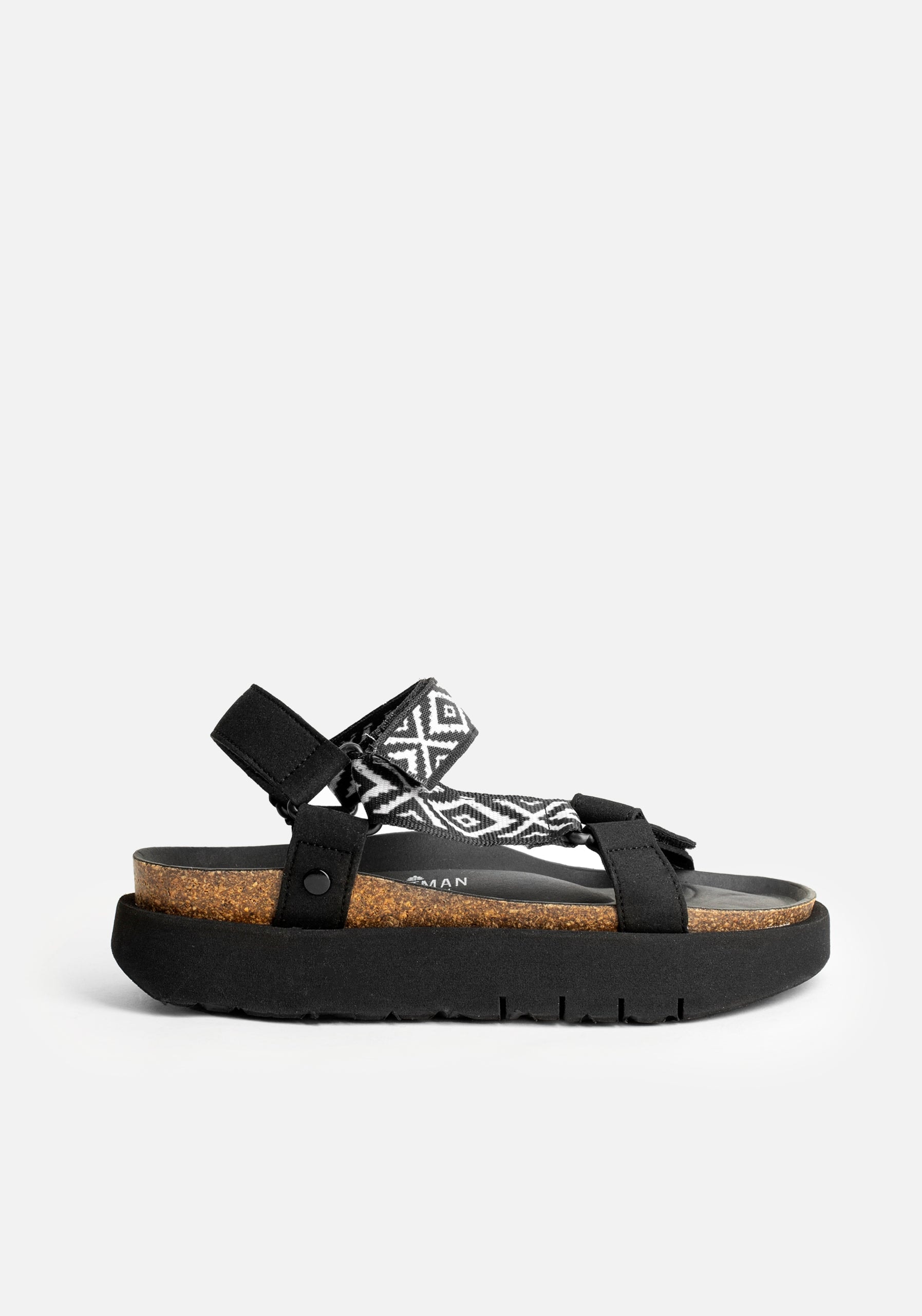 Sandalia Bruni Negro - Marfil - imagen 1
