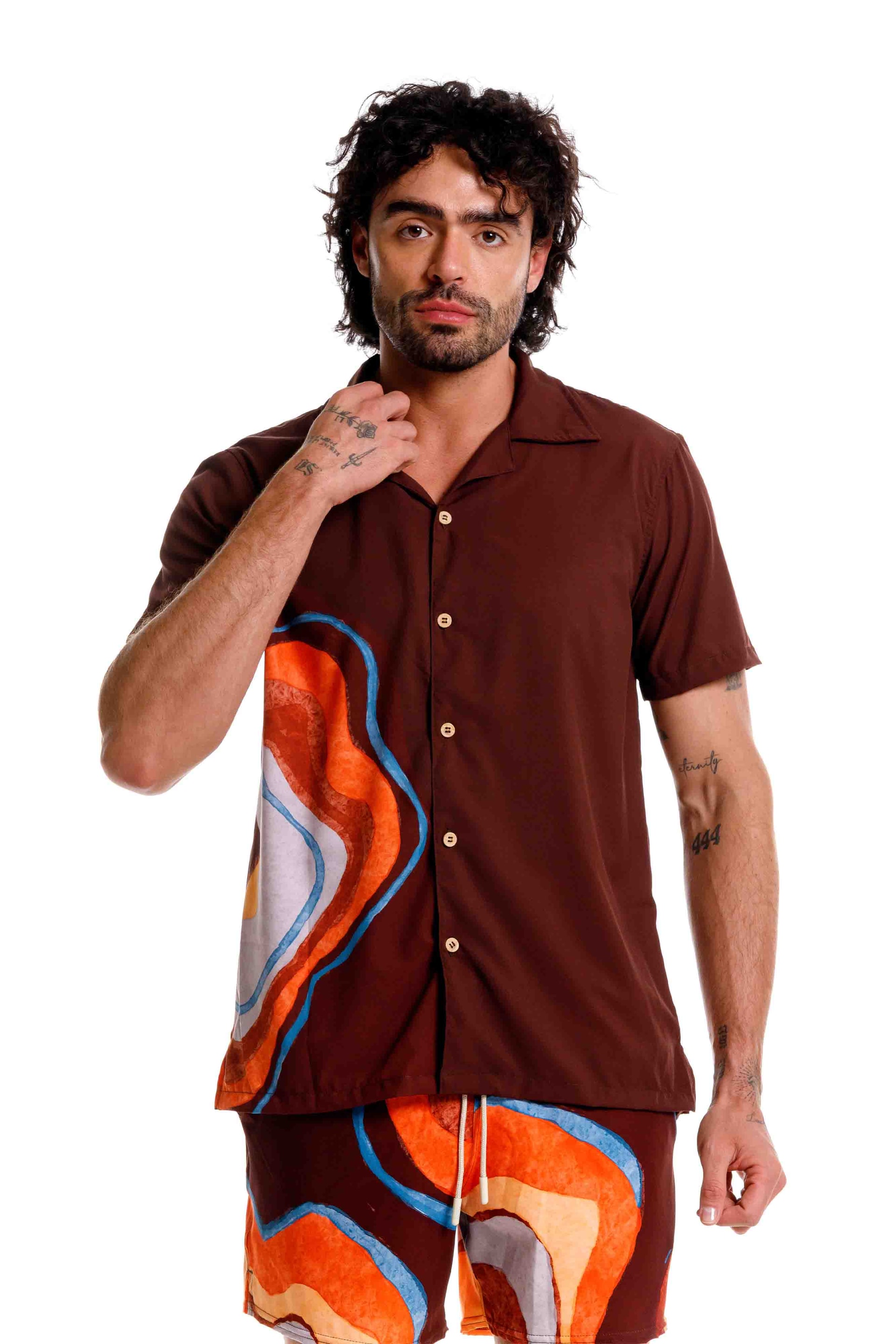Camisa Playera Nebula Marrón - imagen 1
