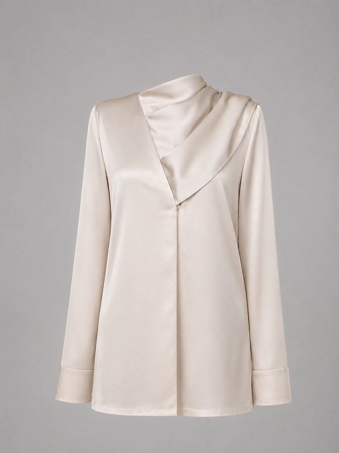 Fluid silk satin blouse - imagen 1