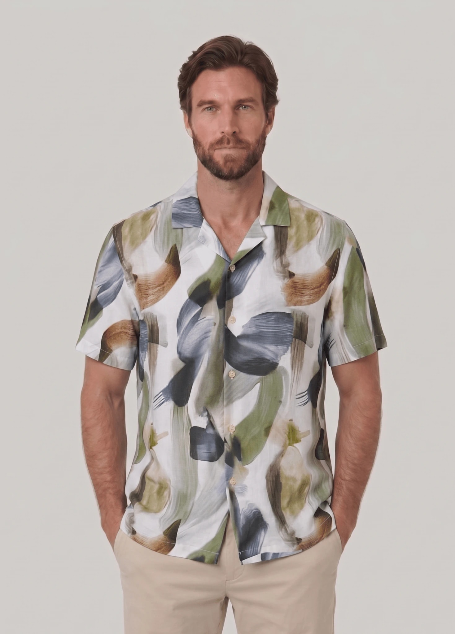 Camisa estampada manga corta para hombre Jon Sonen 027225071 - imagen 1