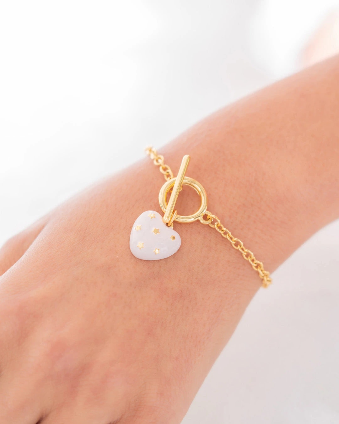 Pulsera Broche Corazón Estrellas - imagen 1