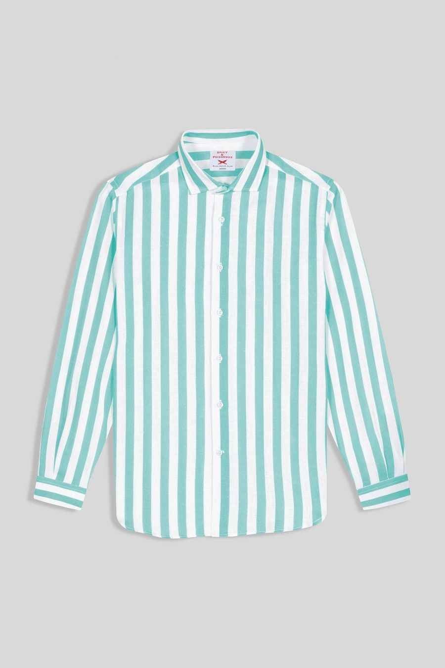 Men's linen shirt sky striped - imagen 1