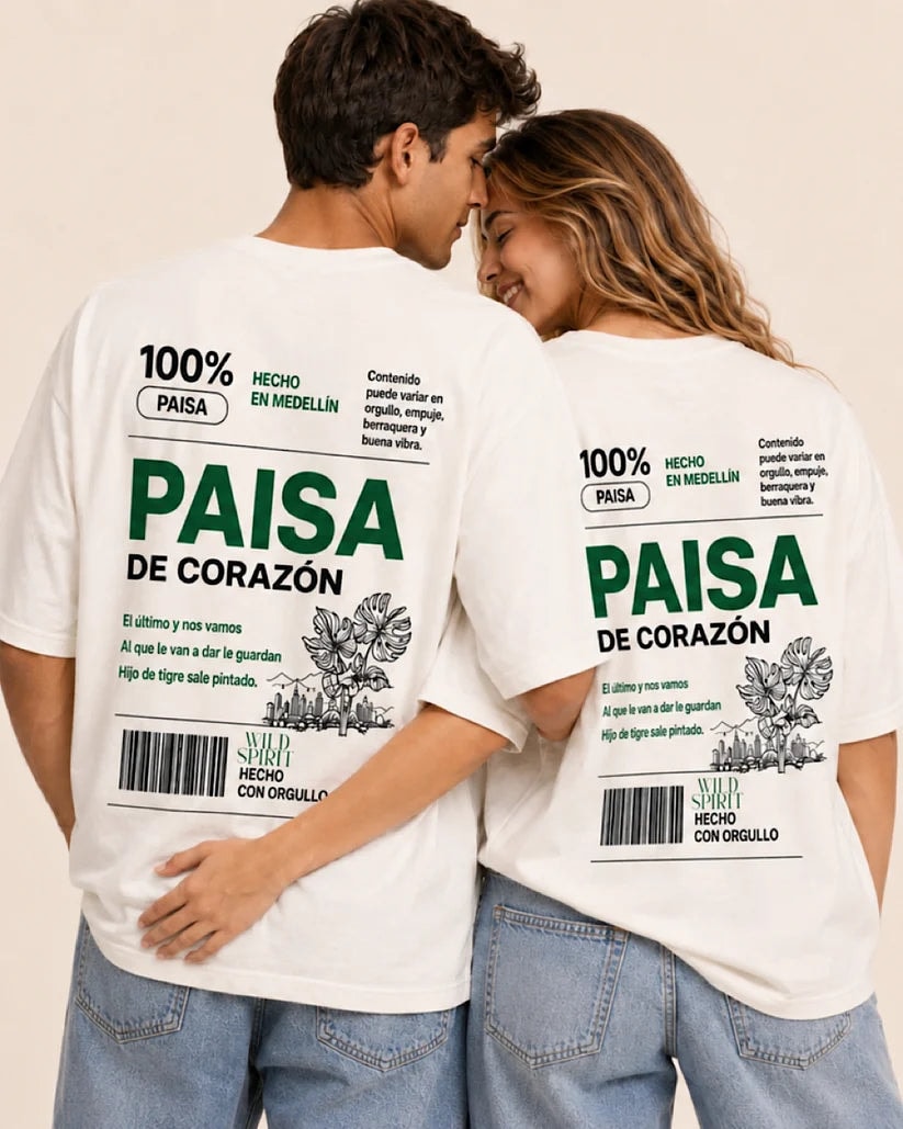 Camiseta T shirt 100 %  Paisa Blanco - imagen 1