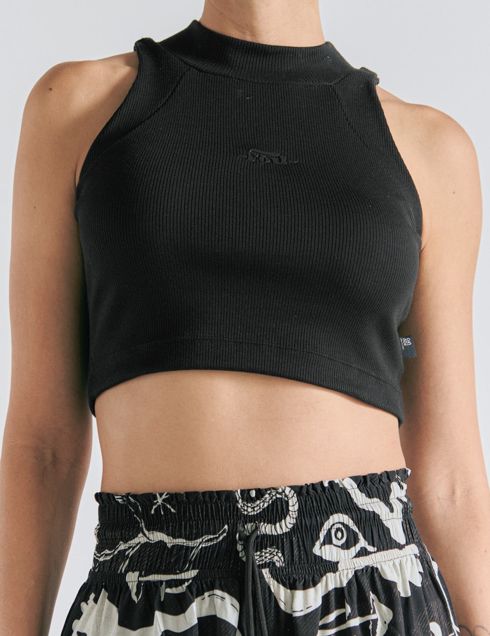 Crop Top Raglan  negro Mujer - imagen 1